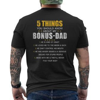 5 Things You Should Know About My Bonus-Dad Mens Back Print T-shirt | Mazezy