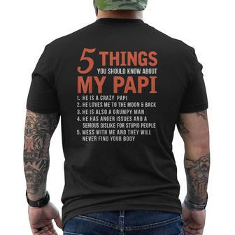 5 Things You Should Know About My Papi Father's Day Mens Back Print T-shirt | Mazezy