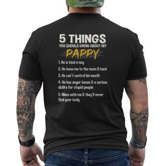 5 Things You Should Know About My Pappy Father's Day Mens Back Print T-shirt | Mazezy