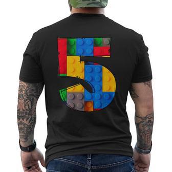 5 Year Old Blocks Building Master Builder 5Th Birthday Boy Men's T-shirt Back Print - Monsterry