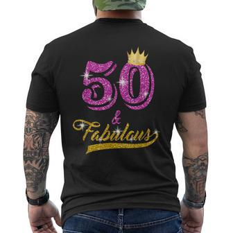 50 And Fabulous 50 Yrs Old B-Day 50Th Birthday Men's T-shirt Back Print - Thegiftio UK