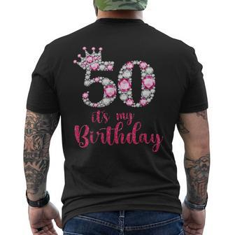 50 Its My Birthday 50Th Birthday 50 Years Old Bday Mens Back Print T-shirt - Thegiftio UK