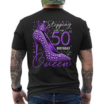 50 Year Old High Heels Stepping Into My 50Th Birthday Men's T-shirt Back Print - Seseable