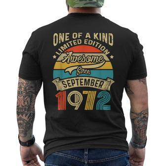 50 Year Old Limited Edition Awesome Since September 1972 Mens Back Print T-shirt - Thegiftio UK