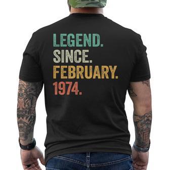 50 Years Old 50Th Birthday Legend Since February 1974 Men's T-shirt Back Print - Monsterry