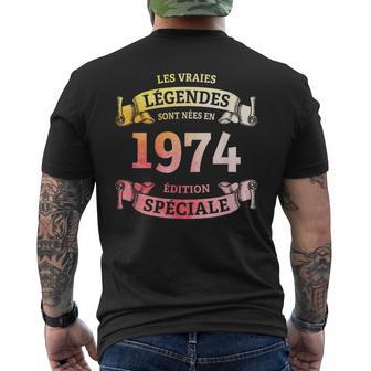 50E Anniversaireintage Les Légendes Sont Nées En 1974 T-shirt imprimé au dos - Cadeauxyz