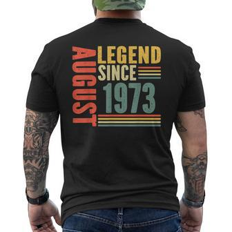 50Th Birthday Legend Since August 1973 50 Years Old Vintage Men's T-shirt Back Print - Monsterry AU