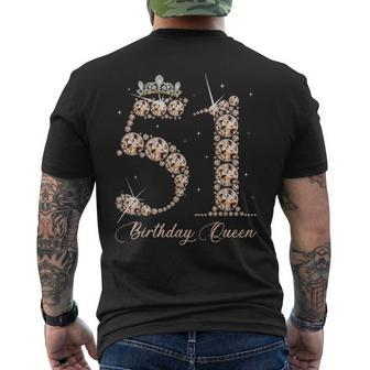 51 Year Old Its My 51St Birthday Queen Diamond Heels Crown Men's T-shirt Back Print - Thegiftio UK