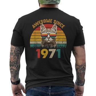 53Rd Birthday 53 Year Cat Lover Vintage Awesome Since 1971 Men's T-shirt Back Print - Monsterry DE