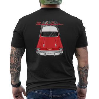 55 56 57 Chevys Truck Bel Air Red And White Men's T-shirt Back Print - Monsterry UK