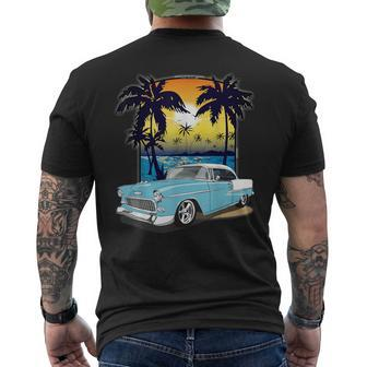 55 Chevys Bel Air Truck 1955 Skyline Blue And White Men's T-shirt Back Print - Monsterry AU