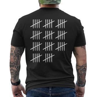 55 Years Old Tally Marks 55Th Birthday Men's T-shirt Back Print - Monsterry DE