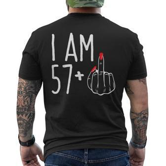I Am 57 Plus 1 Middle Finger 58Th Women's Birthday Men's T-shirt Back Print - Monsterry UK