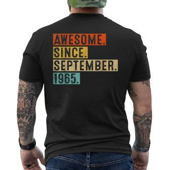 57Th Birthday 57 Year Old Awesome Since September 1965 V13 Mens Back Print T-shirt - Thegiftio UK