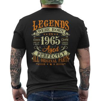 58Th Birthday 58 Years Old Vintage Legends Born In 1965 Men's T-shirt Back Print - Monsterry