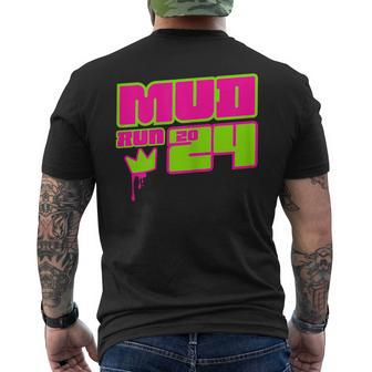 5K Mud Run 2024 Princess Muddy Pit Obstacles Mudding Team Men's T-shirt Back Print - Seseable