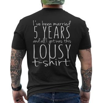 5Th Year Anniversary Five Year Wedding Married Men's T-shirt Back Print - Monsterry AU