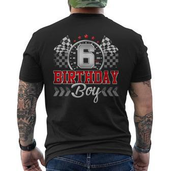 6 Six Year Old Race Car 6Th Birthday Boy 6Yr Racing Pit Crew Men's T-shirt Back Print - Seseable