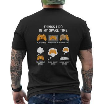 6 Things I Do In My Spare Time Video Games V2 Mens Back Print T-shirt - Thegiftio UK