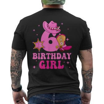 6 Year Old Birthday Cowgirl Rodeo Western 6Th Party Men's T-shirt Back Print - Thegiftio UK