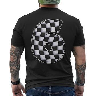 6 Year Old Pit Crew Boy Car Racing 6Th Birthday Race Car Men's T-shirt Back Print - Monsterry