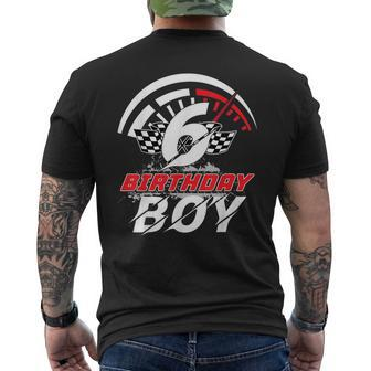 6 Year Old Race Car 6Th Birthday Boy Party Racing Pit Crew Men's T-shirt Back Print - Monsterry AU