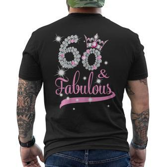 60 & Fabulous 60 Years Old 60Th Birthday Diamond Crown Men's T-shirt Back Print - Seseable