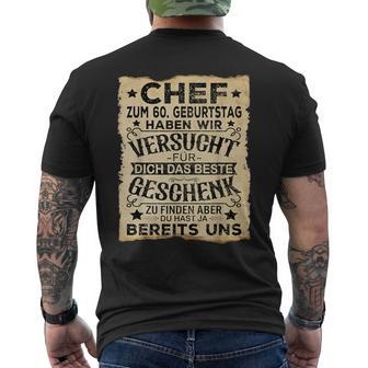 60 Birthday Chef Für Dich Das Beste Mann 60Ster T-Shirt mit Rückendruck - Geschenkecke