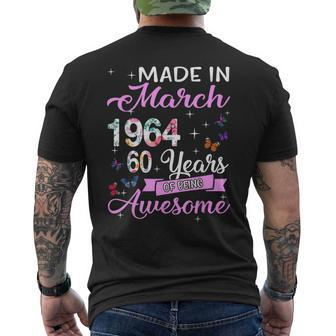 60 Year Old Made In March 1964 60Th Birthday Women Men's T-shirt Back Print - Thegiftio