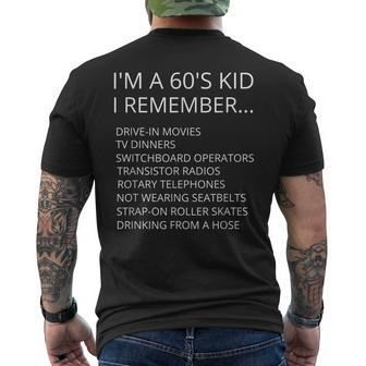 Im A 60S Kid I Remember Sixties Mens Back Print T-shirt - Thegiftio UK