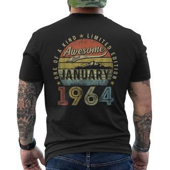 60Th Birthday Awesome Since January 1964 60 Year Old Men's T-shirt Back Print | Mazezy DE