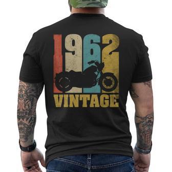 62Nd Birthday Biker Dad Grandpa 62 Year Vintage 1962 Men's T-shirt Back Print - Monsterry CA