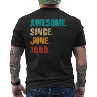 65 Year Old Vintage Awesome Since June 1959 65Th Birthday Men's T-shirt Back Print - Monsterry AU