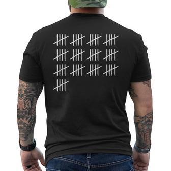 65 Years Old Tally Marks 65Th Birthday Men's T-shirt Back Print - Monsterry