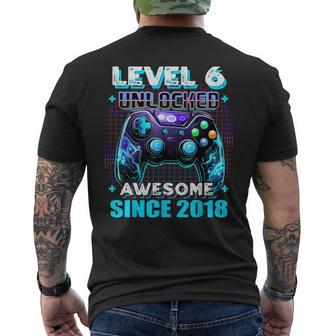 6Th Birthday Gamer 6 Year Old Bday Boy Six Son Men's T-shirt Back Print - Seseable