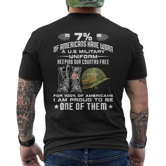 7 Of Americans Have Worn A US Military Uniform Keeping Our Men's T-shirt Back Print - Monsterry CA