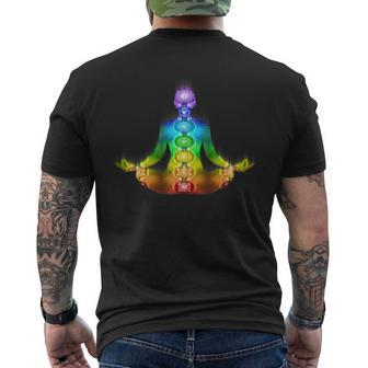 7 Chakras Yoga Meditation Men's T-shirt Back Print - Monsterry UK