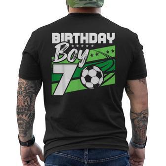 7 Years Old Birthday Boy Soccer Player Matching Friend Party Men's T-shirt Back Print - Monsterry DE