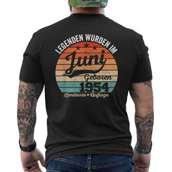 70 Geburtstag Geschenk Mann Legenden Sind Im Juni 1954 T-Shirt mit Rückendruck - Geschenkecke