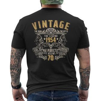 70 Year Old Vintage 1954 Man Myth Legend 70Th Birthday Men's T-shirt Back Print - Monsterry DE