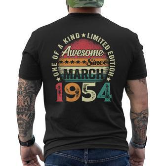 70 Year Old Vintage March 1954 70Th Birthday Women Men's T-shirt Back Print | Mazezy CA