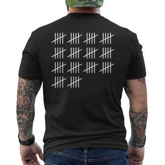 70 Years Old Tally Marks 70Th Birthday Men's T-shirt Back Print - Monsterry
