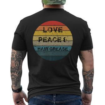 70S Tv Show T Love Peace & Hair Grease Retro Men's T-shirt Back Print - Monsterry