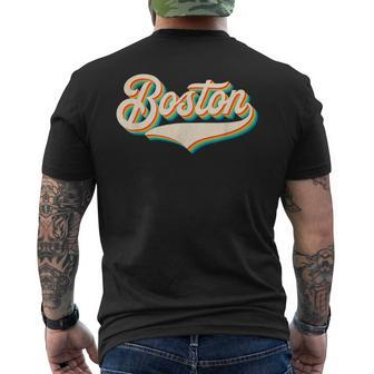 70S Vintage Retro Boston Massachusetts Throwback Men's T-shirt Back Print - Monsterry