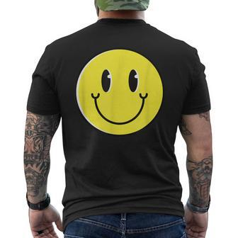 70S Yellow Smile Face Cute Happy Peace Smiling Face Men's T-shirt Back Print - Seseable