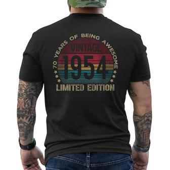 70Th Birthday 70 Year Old Vintage 1954 Limited Edition Men's T-shirt Back Print - Seseable