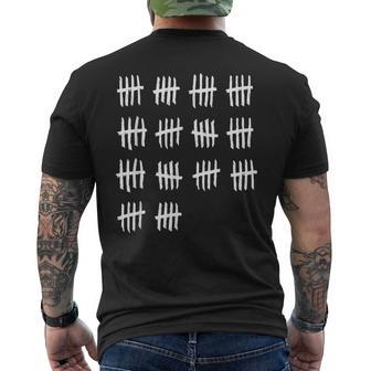 70Th Birthday Outfit 70 Years Old Tally Marks Anniversary Men's T-shirt Back Print - Monsterry DE