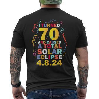 70Th Birthday Turning 70 April 8Th Total Solar Eclipse 2024 Men's T-shirt Back Print - Seseable