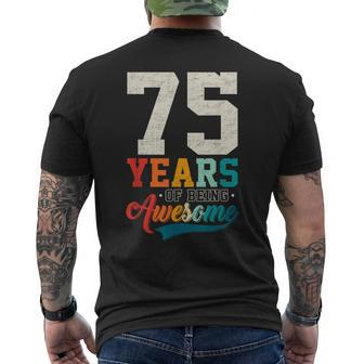 75Th Birthday Vintage Retro 75 Years Of Being Awesome Men's T-shirt Back Print - Monsterry AU