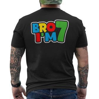 7Th Birthday Boy Bro I’M 7 Year Old Four Party Men's T-shirt Back Print - Seseable
